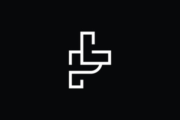 Fototapeta premium PL logo letter design on luxury background. LP logo monogram initials letter concept. PL icon logo design. LP elegant and Professional letter icon design on black background. P L LP PL