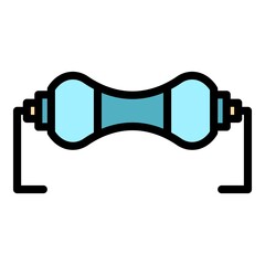 Microcircuit resistor icon. Outline microcircuit resistor vector icon color flat isolated