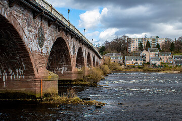 old bridge over river