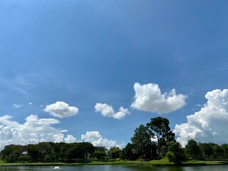 beautiful sky and clouds over the lake