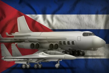 Cuba air forces concept on the state flag background. 3d Illustration
