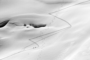 Europe, Switzerland, Swiss Alps, canton Bern, Bernese Oberland, Jungfraujoch, Top of Europe, two...