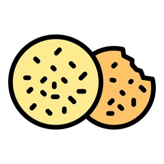 Tasty falafel icon. Outline tasty falafel vector icon color flat isolated