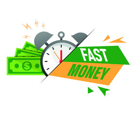 Fast cash loan, financial supply, banking service, instant money transfer, payment fee, vector line icon
