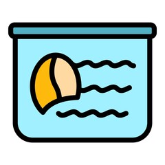 Coffee powder icon. Outline coffee powder vector icon color flat isolated