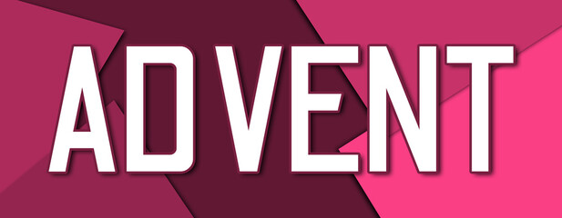 Advent - text written on pink paper background