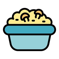 Fototapeta premium Mashed potatoes icon. Outline mashed potatoes vector icon color flat isolated