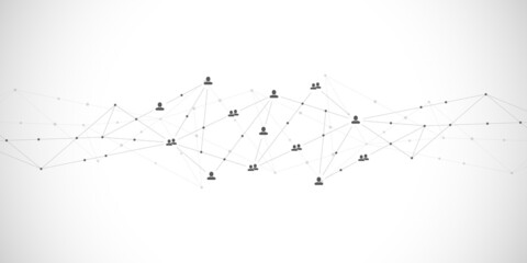 Connecting people and communication concept, social network. Vector illustration