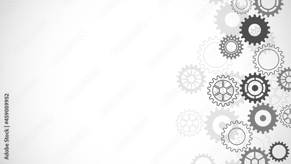 Poster cogs and gear wheel mechanisms. concepts and ideas for hi-tech digital technology and engineering de