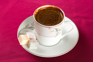 Traditional Turkish coffee and Turkish delight