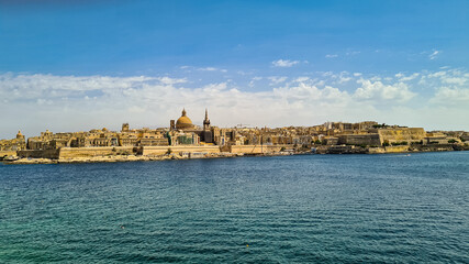 Fototapeta na wymiar The fortified City of Valletta, the capital of Malta.