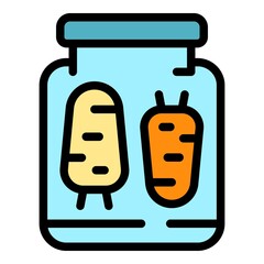 Carrots preserves icon. Outline carrots preserves vector icon color flat isolated