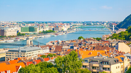 Fototapeta na wymiar City of Budapest with Danube river