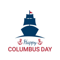 Fototapeta na wymiar Happy Columbus Day National USA , banner or greeting Card Flat Vector Illustration
