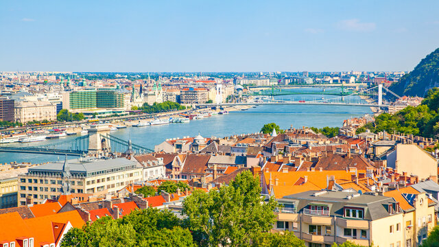 City of Budapest with Danube river
