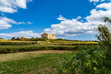 Fototapeta na wymiar Fort San Lucian is the second largest watchtower in Malta, built by the Order of Saint John between 1610 and 1611.