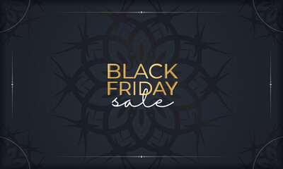 Poster Black friday dark blue with luxurious pattern