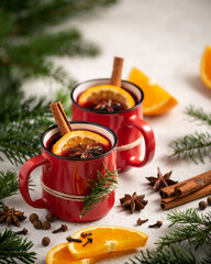 Christmas card with mulled wine