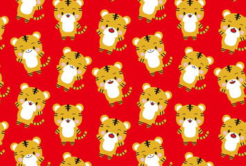 49New Years card_Tiger_Background_Red
