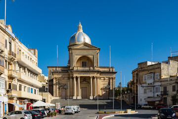 Fototapeta na wymiar Saint Joseph Church, which is the parish church of Kalkara in Malta.