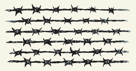 Barbed wire. Vector drawing