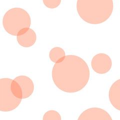 Vector seamless pattern of orange circles on white background. Design for fabric, packing paper, cover, or other purposes.