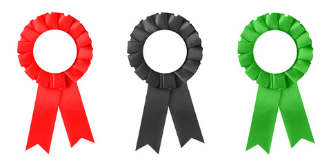 Drei Medaillen rot schwarz grün auf weissem Hintergrund Platz 1 2 3 - obrazy, fototapety, plakaty