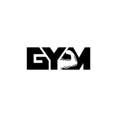 Gym wordmark, negative space logo design.