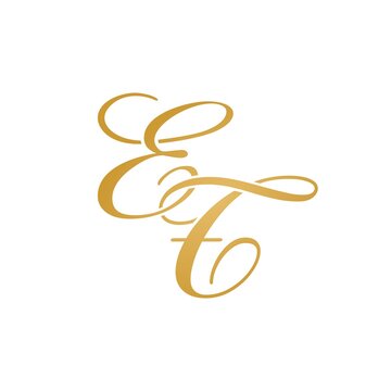 ET initial monogram logo