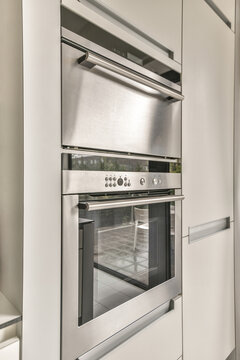 Built in electric oven in modern kitchen
