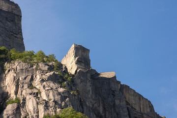 preikestolen seen from below during a cruise on the Lysefjord fjord in Norway - 459104369