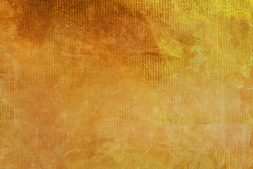 Detail of abstract painting golden canvas backdrop texture