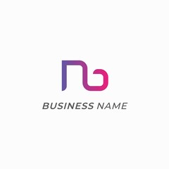 logo vektor letter N and B