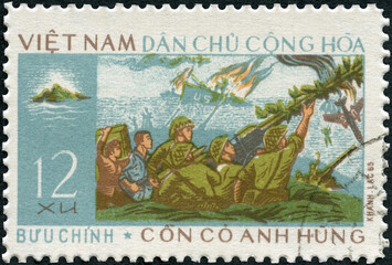 VIETNAM - 1968: shows Nam Ngai shooting down US aircraf, 1968