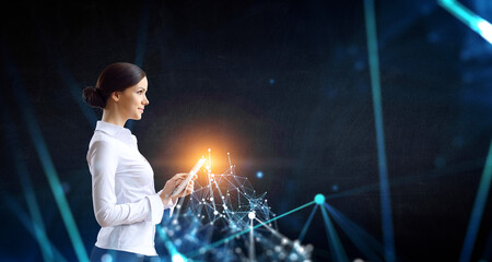 Business and innovation concept . Mixed media