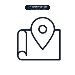 Pin point icon symbol template for graphic and web design collection logo vector illustration