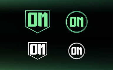OM letter logo with gaming style and contemporary colors