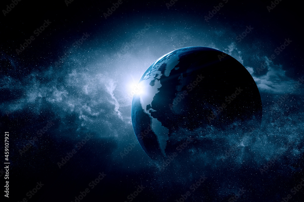 Wall mural image of planet in outer space.