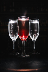 alcoholic cocktail on a dark background.