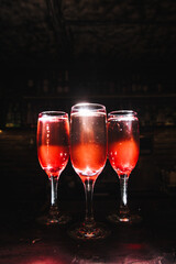 alcoholic cocktail on a dark background.