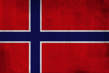 Fototapeta premium Patriotic wooden background in color of Norway flag