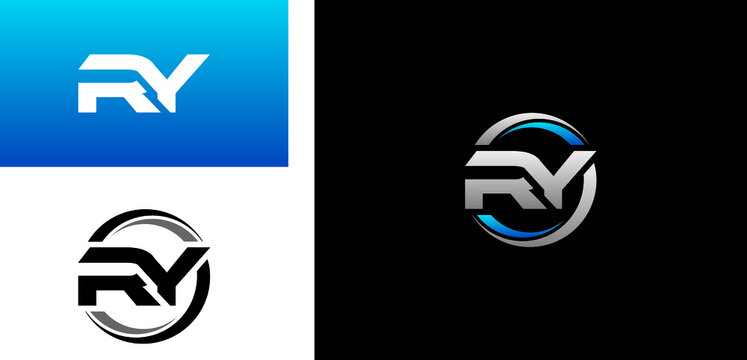 RY Letter Initial Logo Design Template Vector Illustration