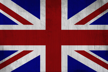 Fototapeta premium Patriotic wooden background in color of United Kingdom flag