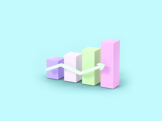 business 3d icon on pastel color background.