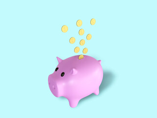 business 3d icon on pastel color background.