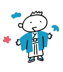 着物を着ている男の子