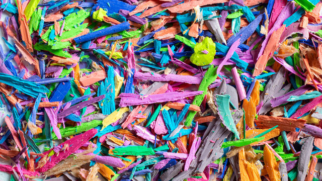 colored shavings from pencil sharpening, background or texture © Remigiusz