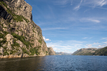 Fototapeta na wymiar cruise on the Lysefjord fjord in Norway