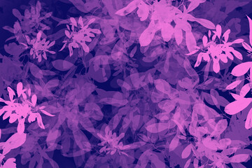 Fototapeta na wymiar Abstract texture of pink leaves on a navy blue background