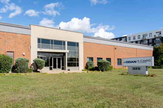 Pointe-Claire, QC, Canada - September 3, 2021: Odan facility in Pointe-Claire, QC, Canada. Odan Laboratories Ltd. is a Canadian specialty Pharmaceutical company. 